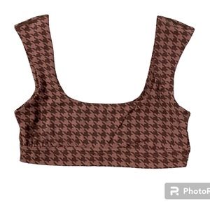 Offline by Aerie Sports Bra Houndstooth Mauve Pink Size Medium Athletic New